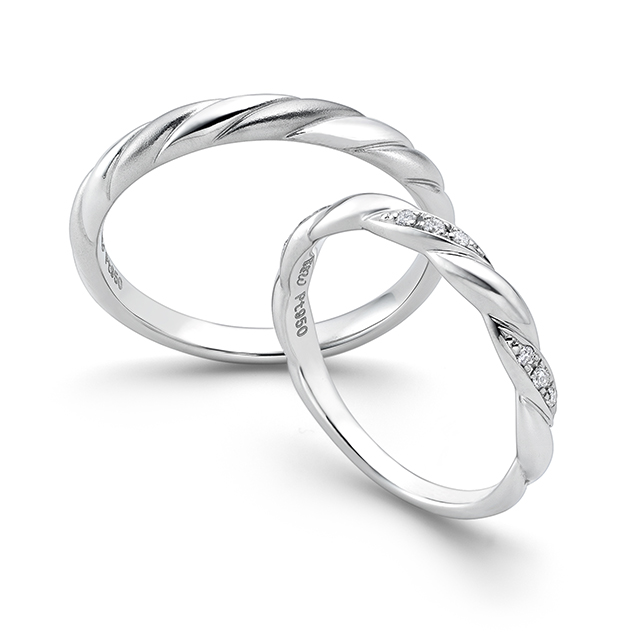 高品質天然ダイヤモンド結婚指輪　ハードプラチナ900
